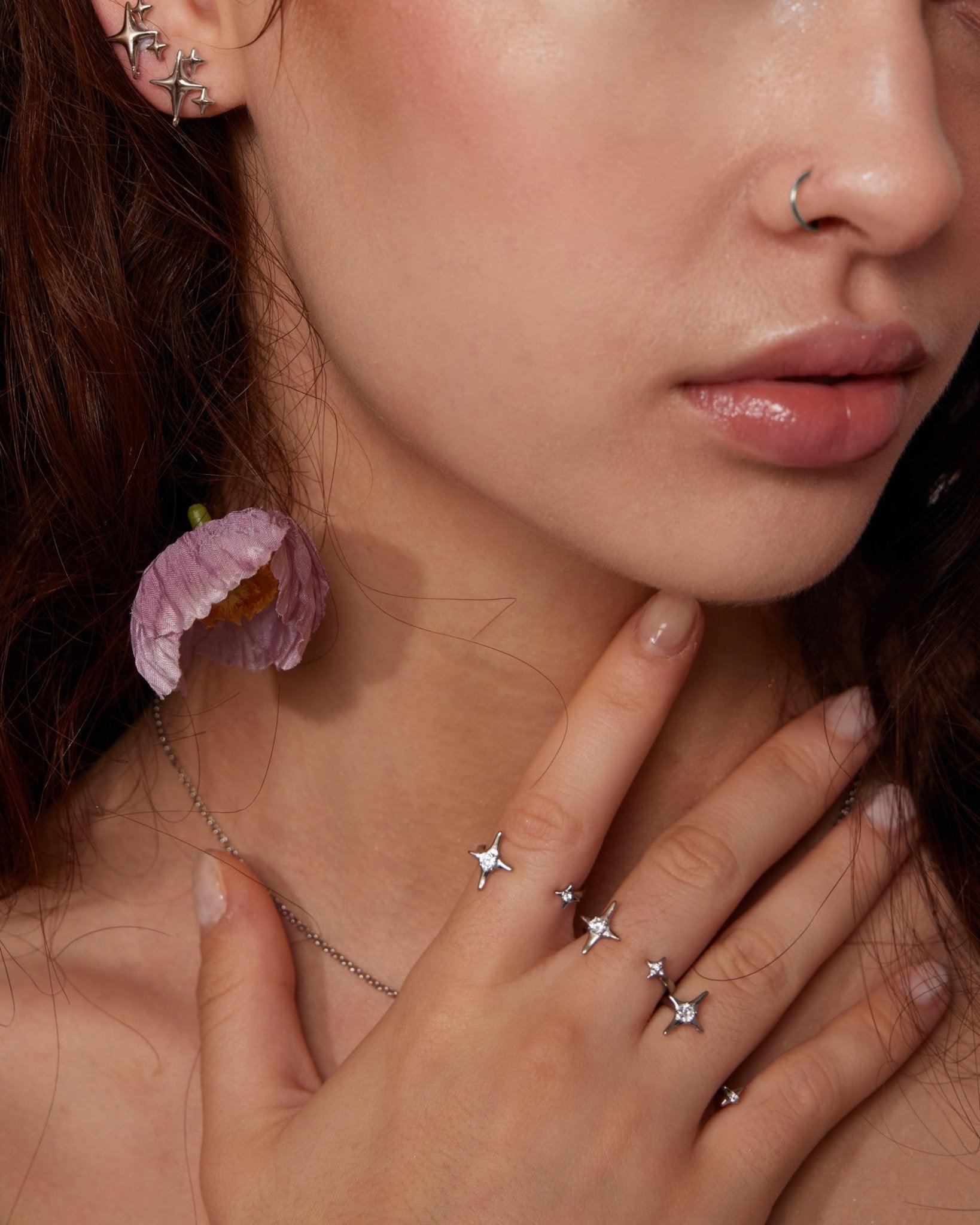 Sparkle Stud Earrings for Women - Sterling Silver Cubic Zirconia Earrings - Perfect for Parties, Weddings & Everyday Wear