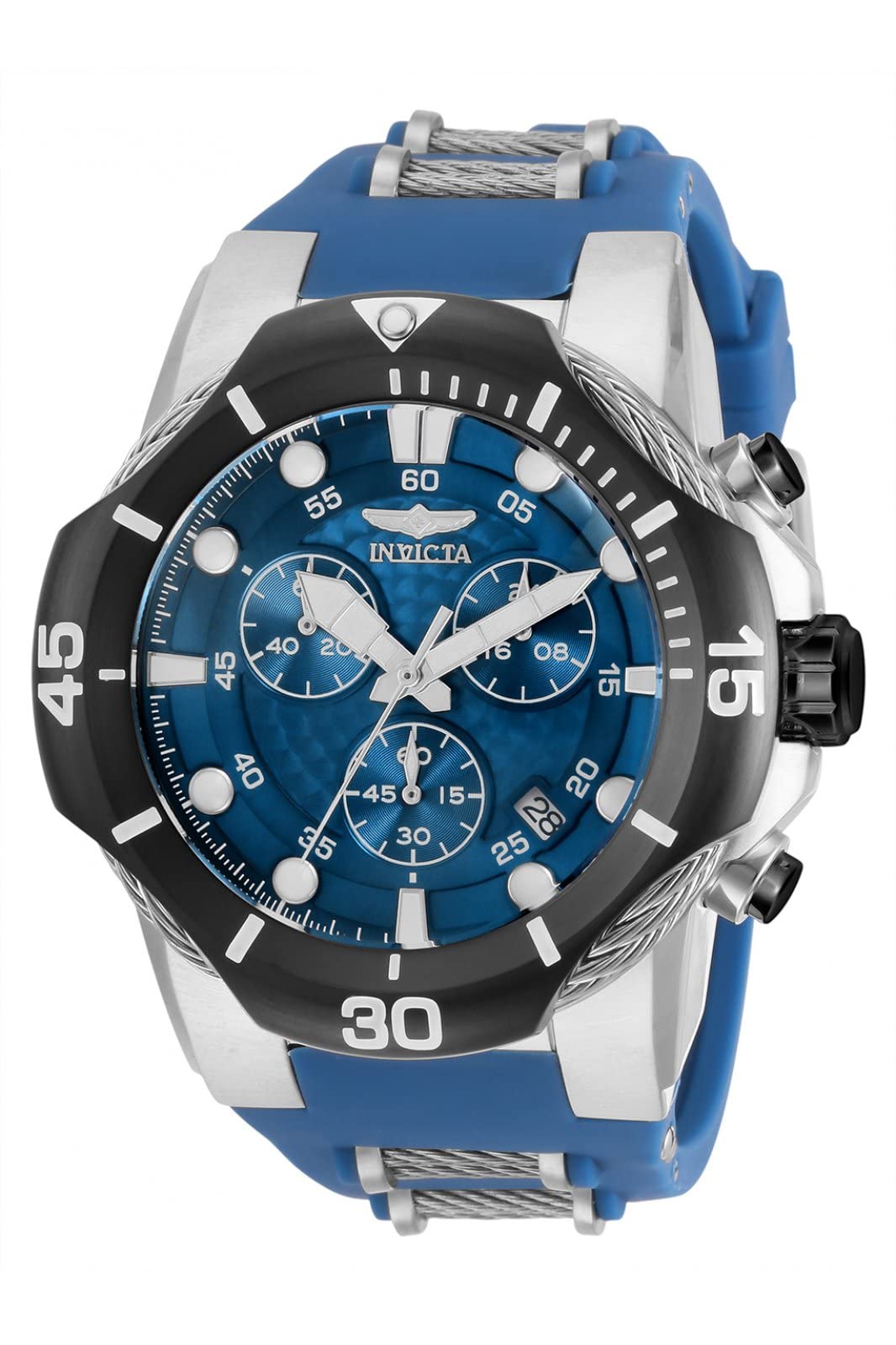 Invicta Bolt Chronograph Men's Watch - Blue Dial Quartz Movement - Water Resistant Stainless Steel Watch for Business, Casual & Outdoor Activities