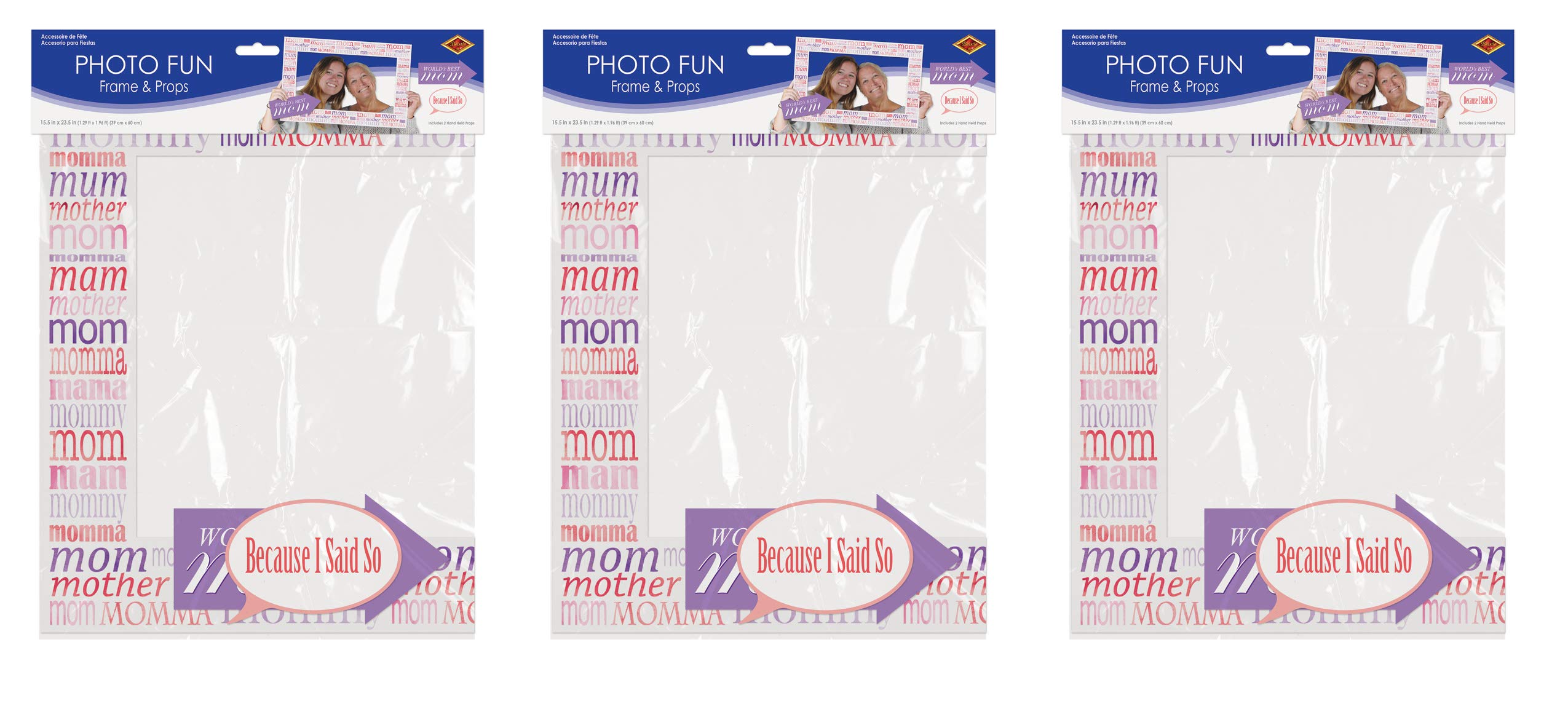 Beistle Mother's Day Photo Booth Props Kit - 24pcs Picture Frames & Decorations for Mom's Birthday Party, Baby Shower & Family Celebrations - Perfect for DIY Photo Backdrops & Memory Keepsakes