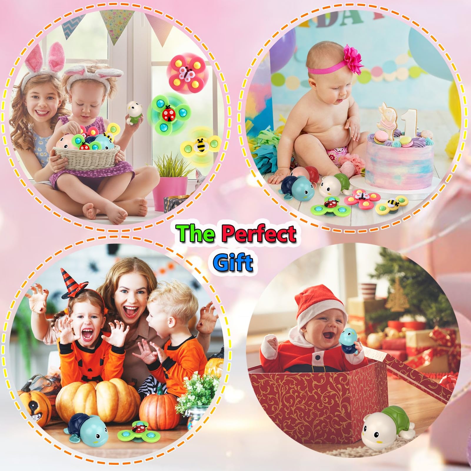 **Best Bath Toys for Kids Ages 1-3 | Non-Toxic Bathtub Toys for Babies 6-18 Months | Suction Cup Fidget Spinner Toys for Toddlers 2-4 Years | Fun Baby Shower & Pool Water Play Gifts for Boys & Girls | Perfect Birthday & Holiday Present**    *(Use for bathtime fun, sensory play, pool parties, and early learning development!)*
