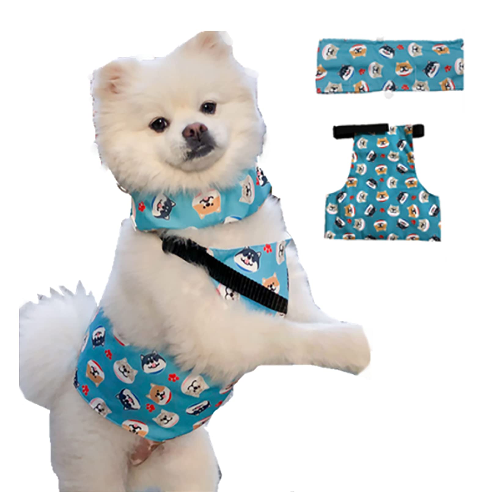 Dog Cooling Vest & Bandana Set for Cats & Puppies - Summer Ice Bib with Recycle Coat & Collar, No Ice Pack Needed - Perfect for Outdoor Walks, Hiking & Hot Weather Pet Care