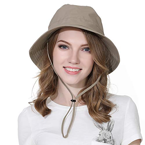 Lightweight Breathable Packable UV Protection Fishing Sun Hat for Women & Men - Adjustable Head Size, Perfect for Travel, Hiking, Camping & Outdoor Activities (Dark Khaki)