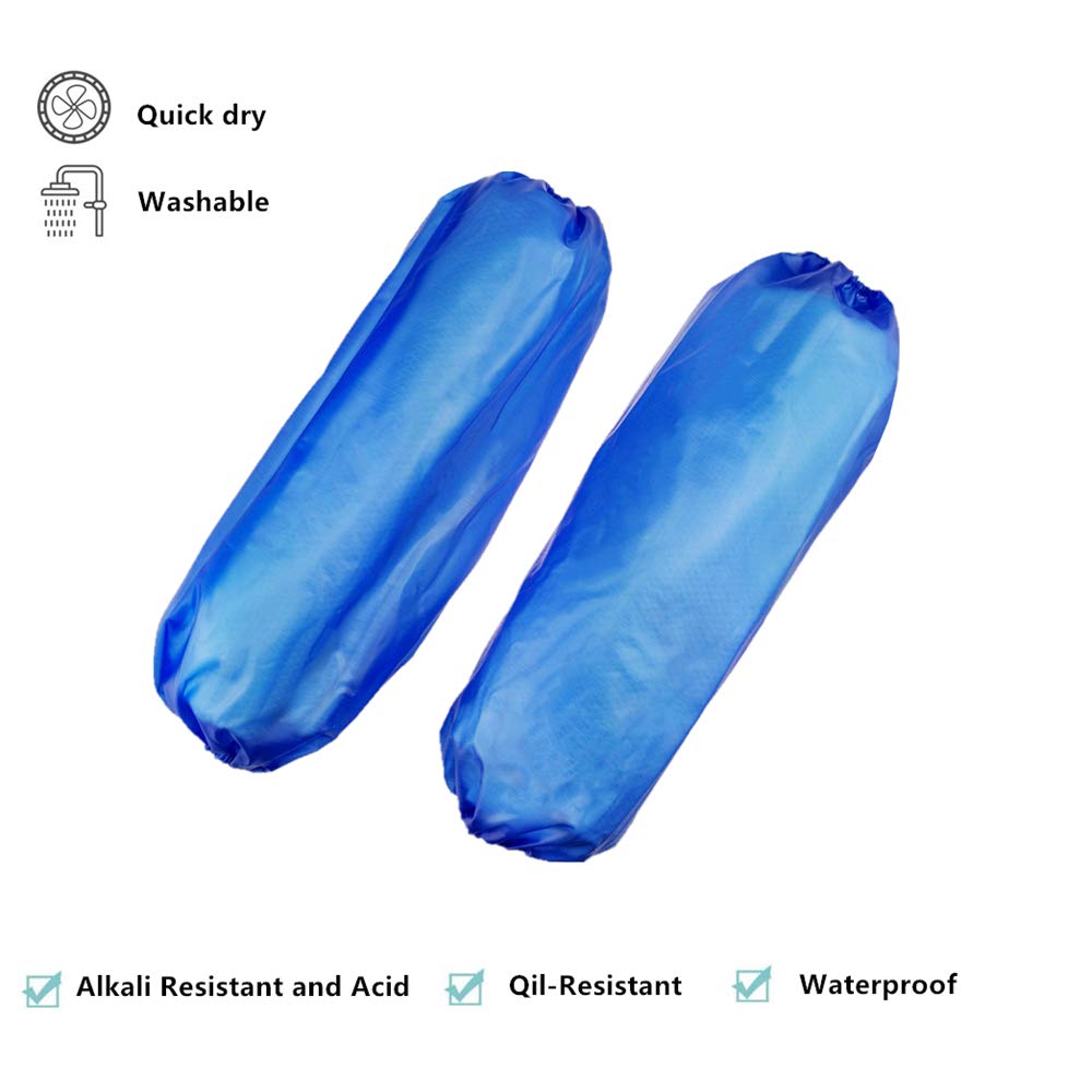 Waterproof Arm Sleeves Protector - Oilproof PVC Oversleeves for Cooking, Dish Washing, Gardening, Car Detailing & Pet Grooming - Durable Kitchen & Work Sleeve Covers for Cooking, Cleaning, Painting & Outdoor Activities
