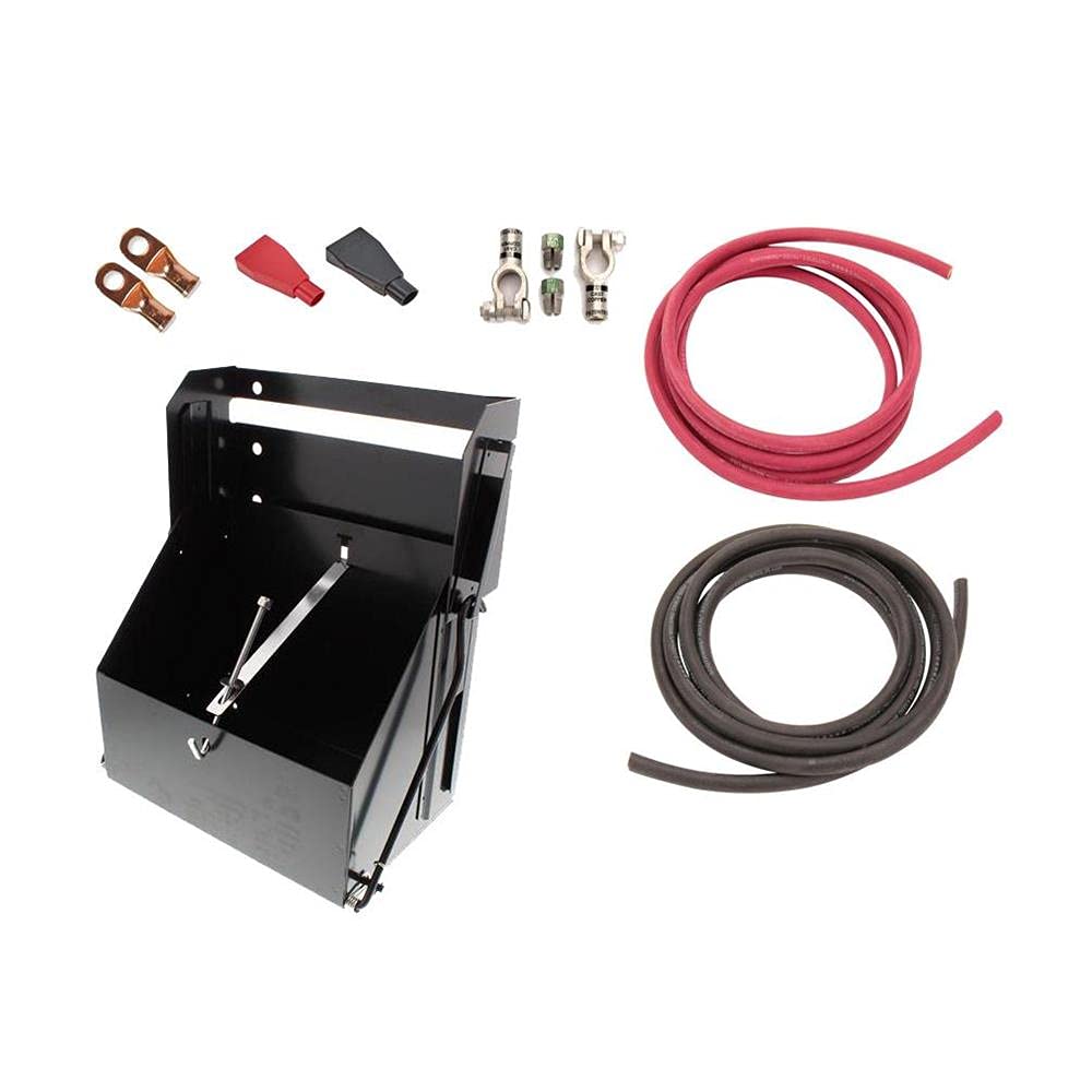 High-Performance Car Battery Relocation Kit with Heavy-Duty Steel Drop-Out Box - Universal Fit for Racing, Off-Road & Custom Builds - Perfect for Engine Bay Organization & Weight Distribution