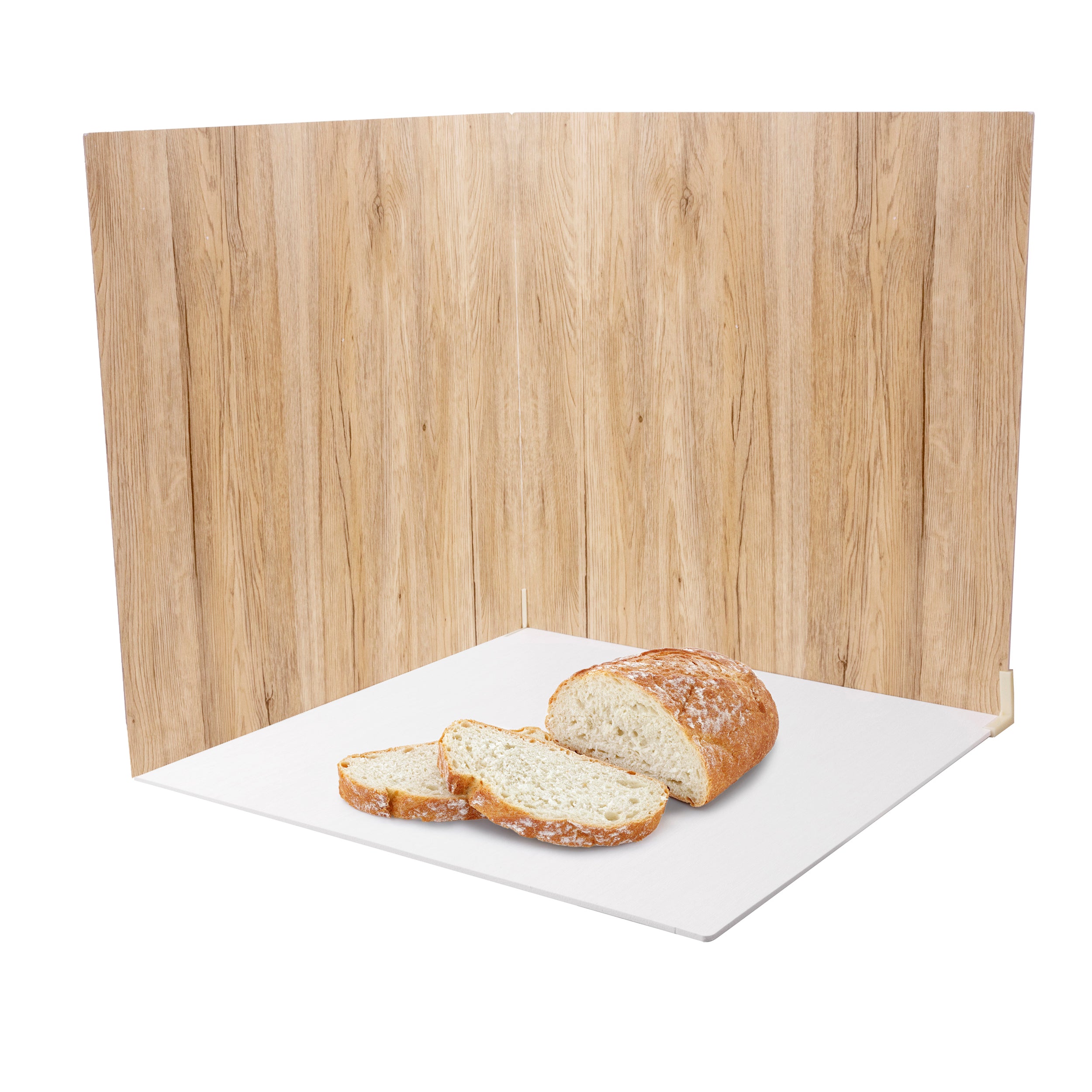 60x60cm Light Brown & White Wooden Effect PVC Boards - Twin Pack for DIY Home Decor, Wall Paneling, and Craft Projects