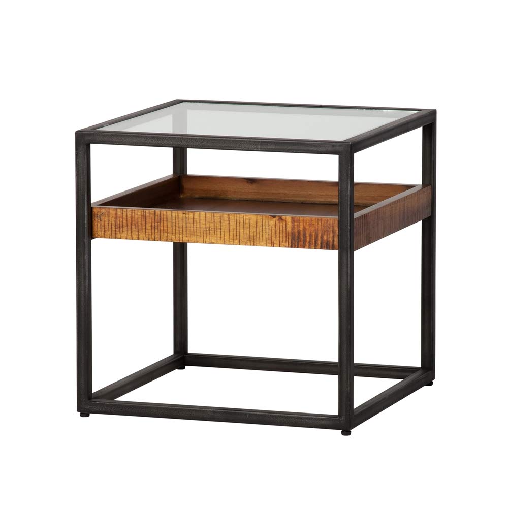Hudson Shadow Box End Table - Modern Wooden Side Table for Living Room, Bedroom & Office - Perfect for Small Spaces, Storage & Home Decor