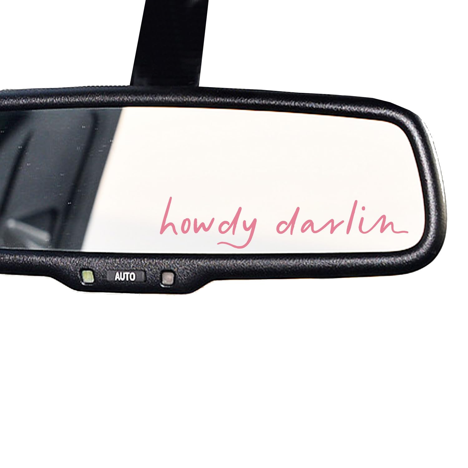 2 Pack Howdy Darlin Car Decals - Western Style Window Stickers with Positive Affirmations for Girls, Pink Mirror Decals for Rear View & Auto Decor - Perfect for Trucks, SUVs and Personalizing Your Vehicle