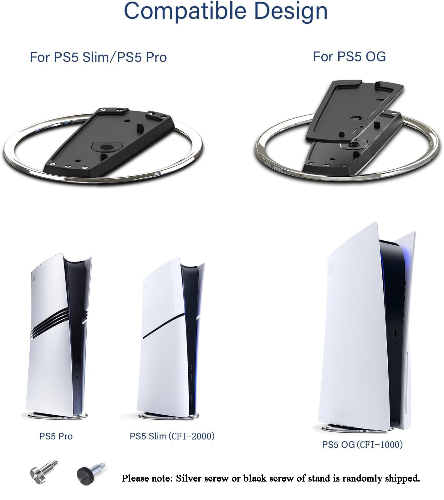 LOKYOYO Vertical Stand for PS5/PS5 Pro Console - Metal Base Compatible with Playstation 5 Slim & Digital Edition - Non-Slip Stand for Secure Placement - Perfect for Gaming Setup & Entertainment Center Organization