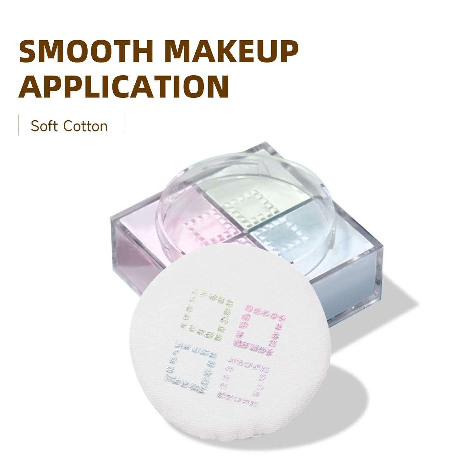 10 Pcs Soft Cotton Powder Puffs for Face & Body - 3.15 Inch Smooth Makeup Applicator for Powder Foundation, Loose Powder & Body Powder with Ribbon Handle (White) - Perfect for Daily Makeup & Touch-Ups