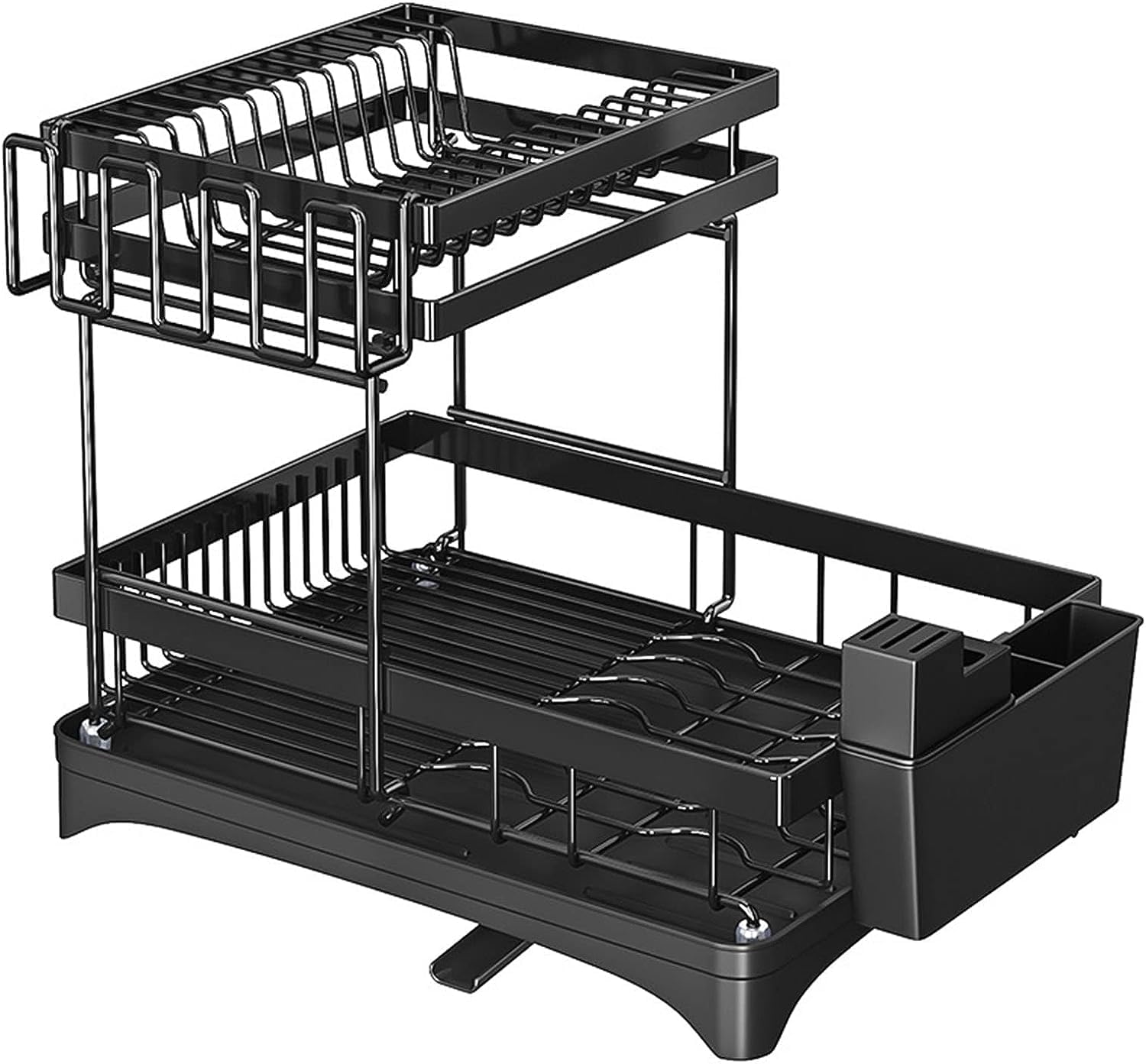 2-Tier Over The Sink Dish Drying Rack with Cutting Board Holder - Large Space Saving Kitchen Counter Organizer for Dishes, Utensils & Cutting Boards | Perfect for Small Kitchens & Apartment Living