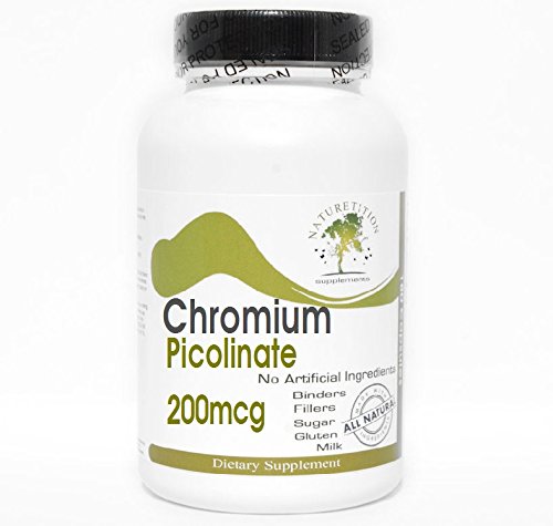 Chromium Picolinate 200mcg Supplement - 100 Capsules | No Additives, Gluten Free | Supports Healthy Blood Sugar & Metabolism | Naturetition Premium Vitamins for Weight Management & Energy Boost