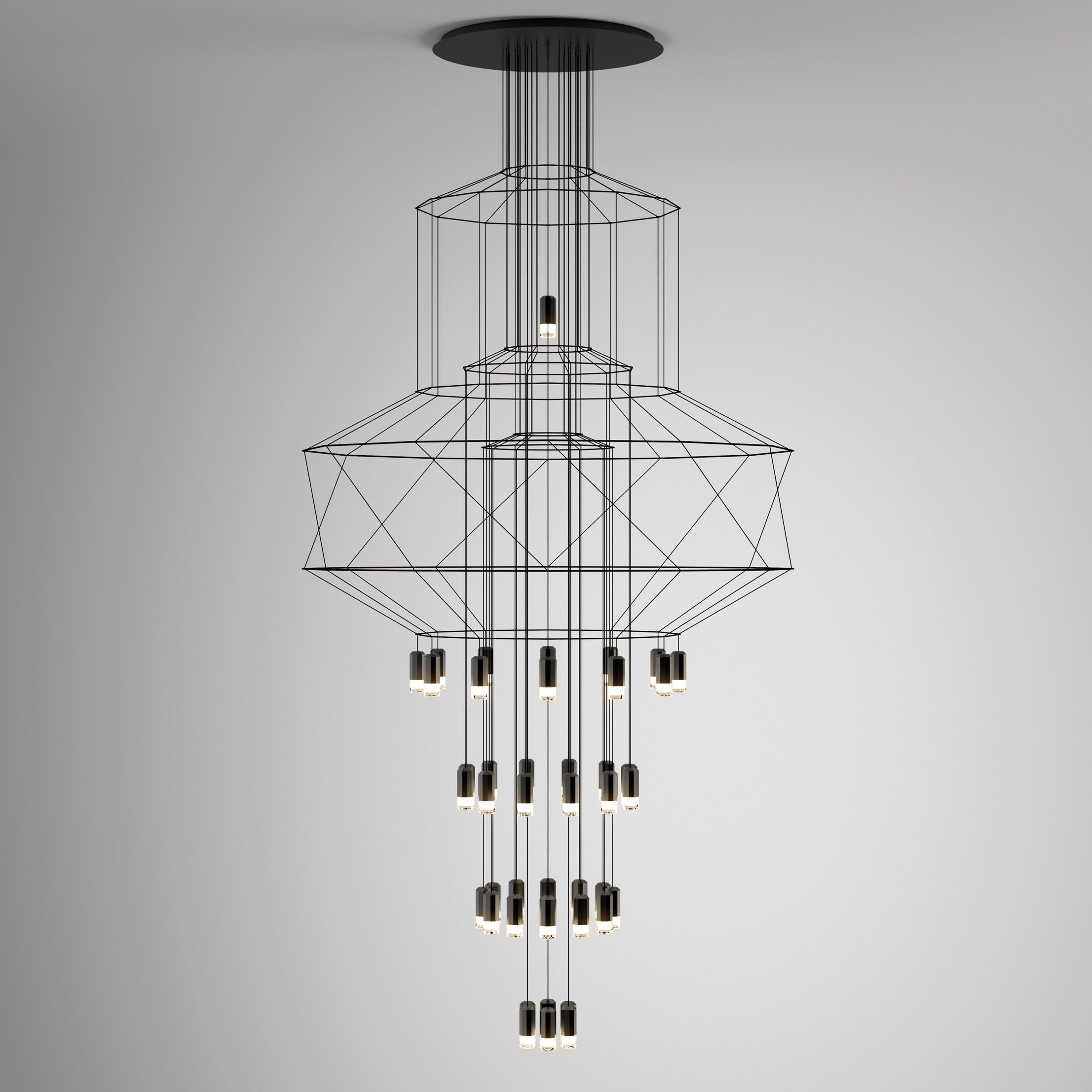 Elegant Crystal Lines Chandelier - Modern Ceiling Light Fixture for Dining Room, Bedroom & Living Room Decor