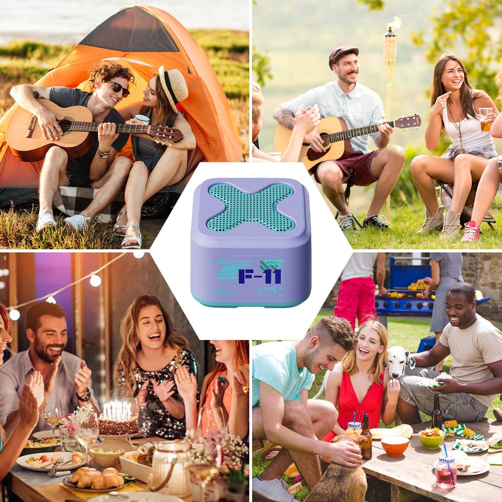 Smart Speaker with Subwoofer - Portable Wireless Bluetooth Speaker with Loud Volume for Home, Beach, Shower & Camping | Perfect for Outdoor Adventures & Indoor Entertainment