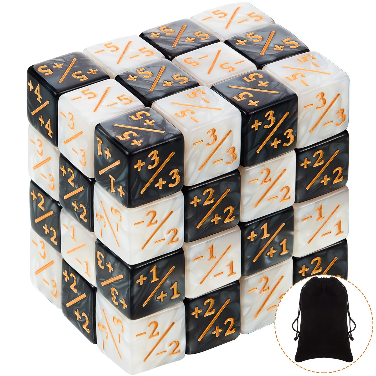 48-Piece MTG Dice Set - Plus/Minus 1 Counters, D6 Tokens for Magic: The Gathering TCG - Bulk Gaming Accessories for Card Games & Tabletop RPGs (Perfect for Tournaments, Game Nights & Strategy Sessions)