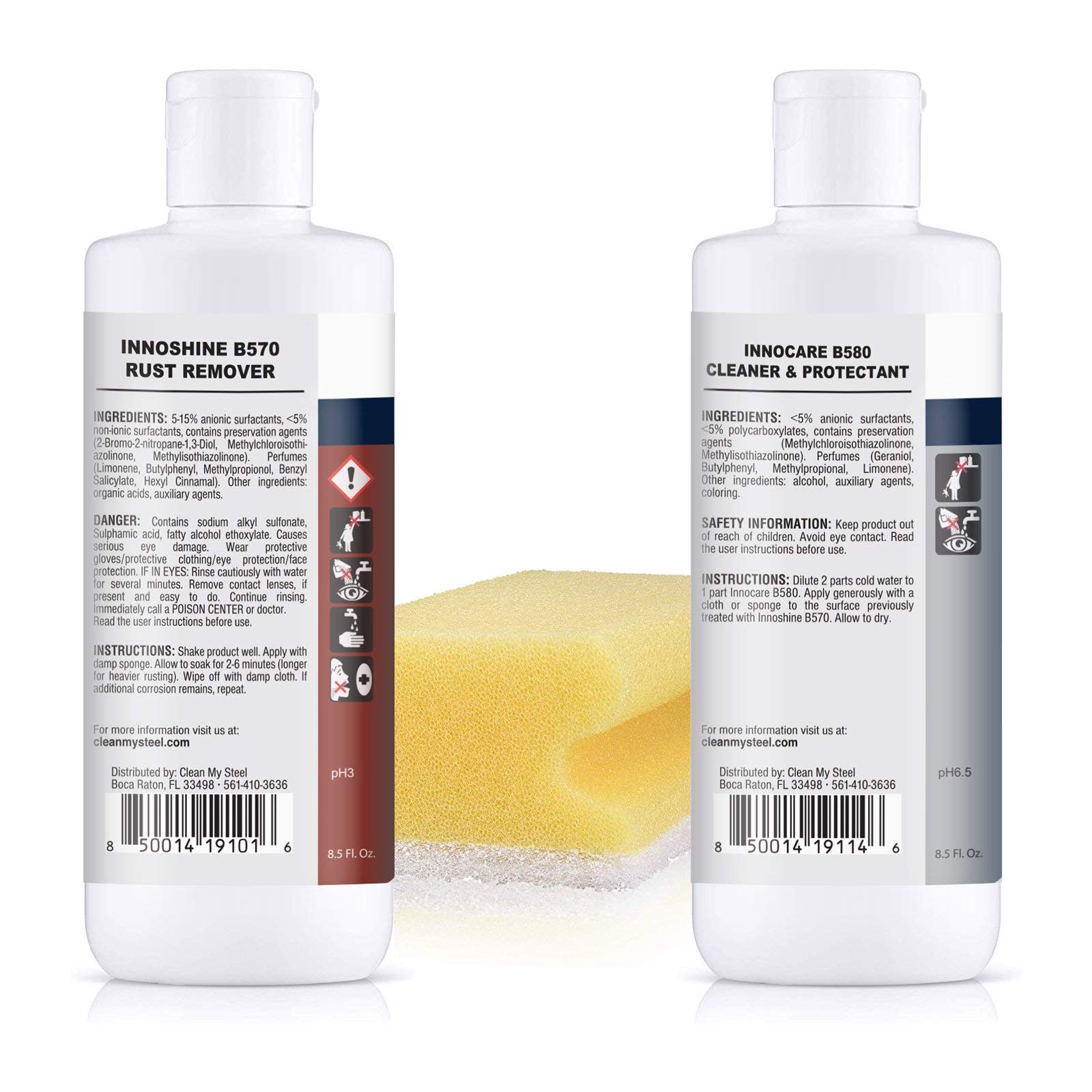 Premium Stainless Steel Rust Remover & Cleaner Kit - NSF Certified Safe for Food Areas | Effective Stainless Steel Pan Cleaner & Appliance Cleaner | Includes Rust Stain Remover, Gloves & Sponge (8.5 oz) | Perfect for Kitchen, Grill, Outdoor & Industrial Use