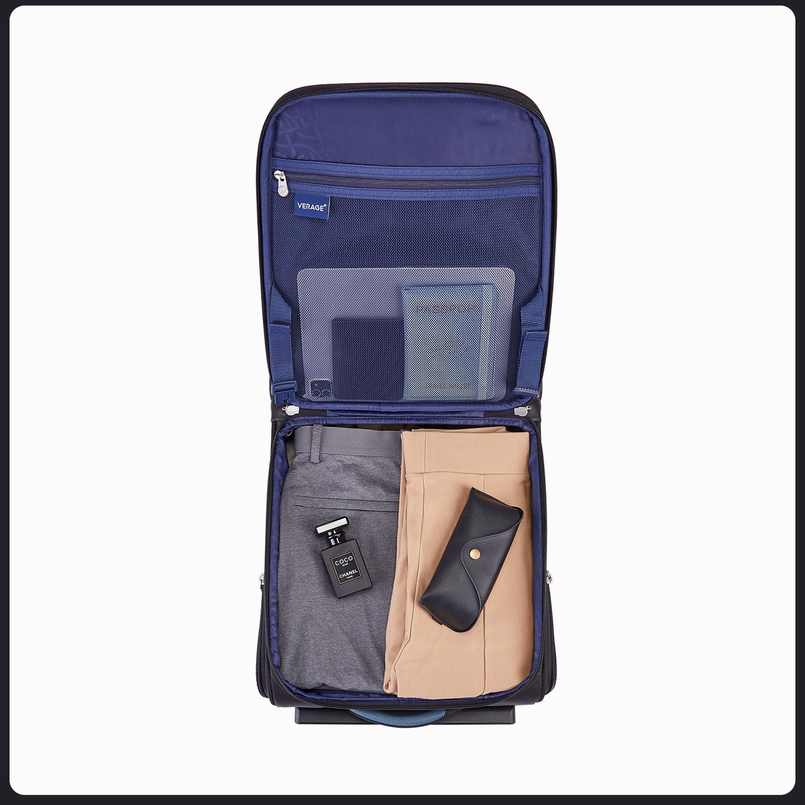 Vercase 15 Inch Underseat Spinner Carry On Luggage with Wheels - Black Travel Bag for Airplanes, Perfect Personal Item for Men & Women | Ideal for Business Trips & Weekend Getaways