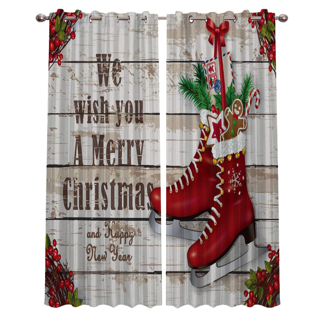 Prime Leader Darkening Thermal Insulated Christmas Curtains for Living Room - 52