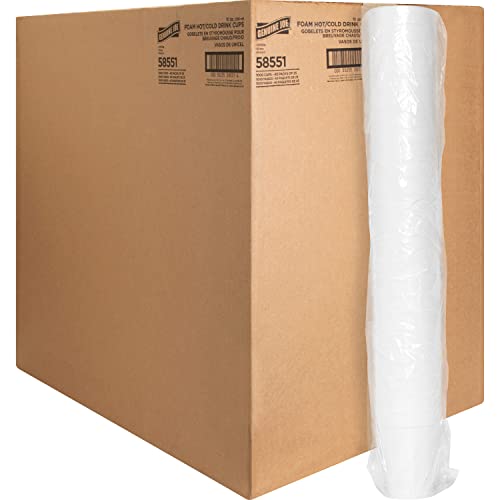 Genuine Joe-58551 10 oz White Hot & Cold Foam Cups - Perfect for Coffee, Tea, Smoothies, and Party Beverages