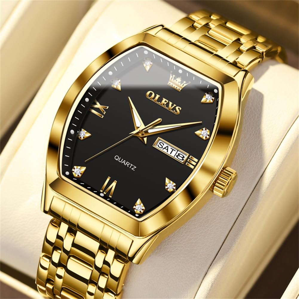 OLEVS Luxury Men's Analog Quartz Watch - Stainless Steel Business Dress Watch with Date Display, Waterproof & Luminous - Perfect for Office, Formal Events & Everyday Wear