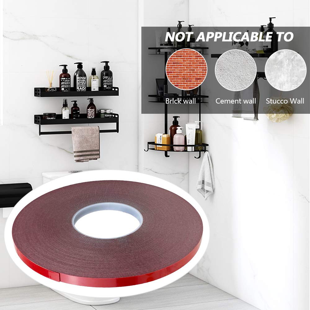 Double Sided Tape Heavy Duty - Strong Mounting Adhesive Waterproof Foam Tape for LED Strip Lights, Home & Office Decor (0.39