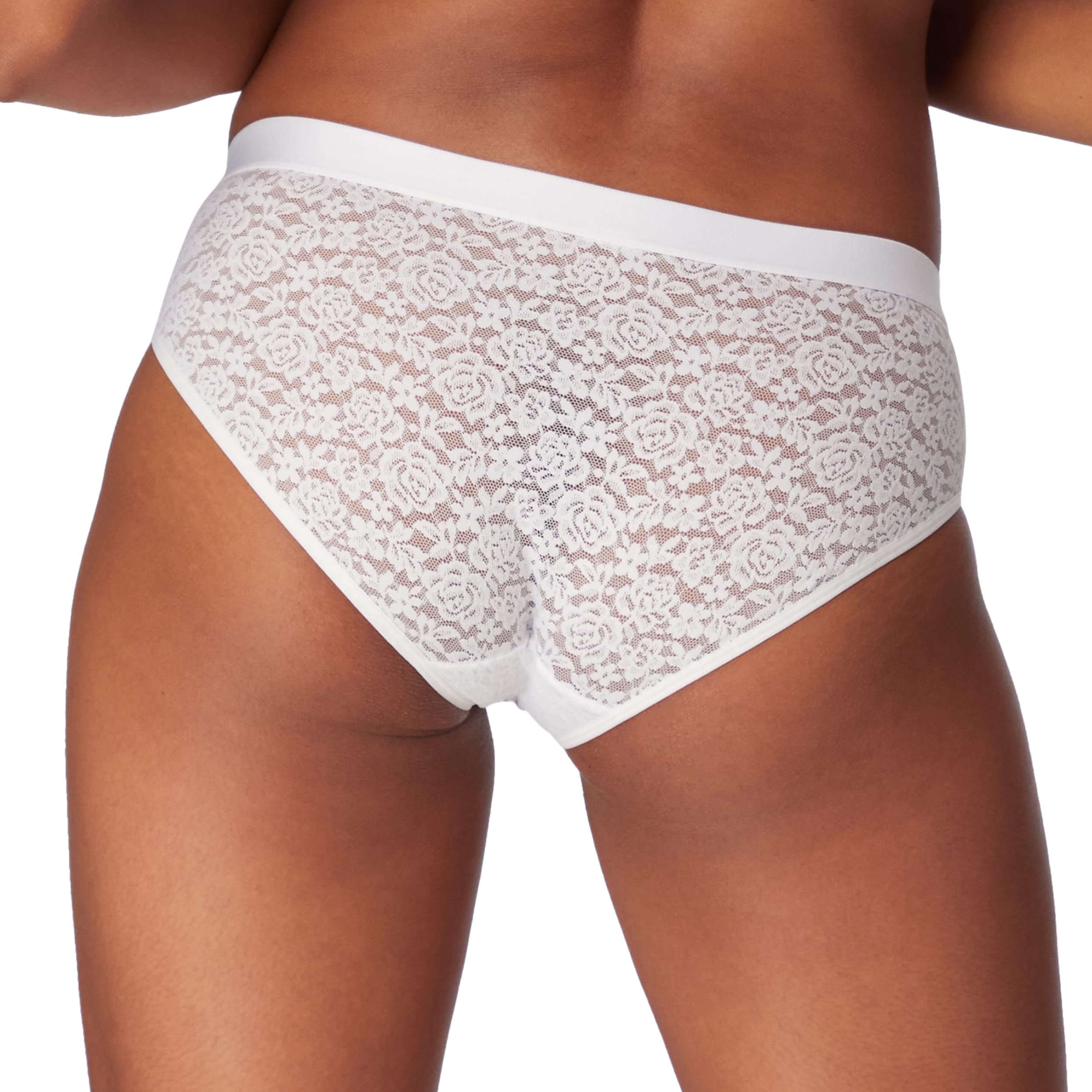 Maidenform Women's Pure Comfort Stretch Lace Brief Underwear - Soft Breathable Cotton Panties for Everyday Wear, Workout & Sleep