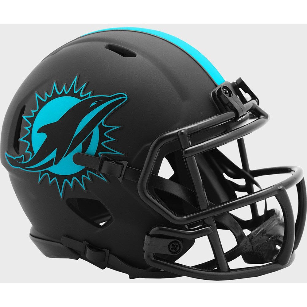 Miami Dolphins Eclipse Black Speed Mini Helmet - NFL Collectible & Fan Gift for Home Office Display, Game Day Decor, and Sports Memorabilia Collection