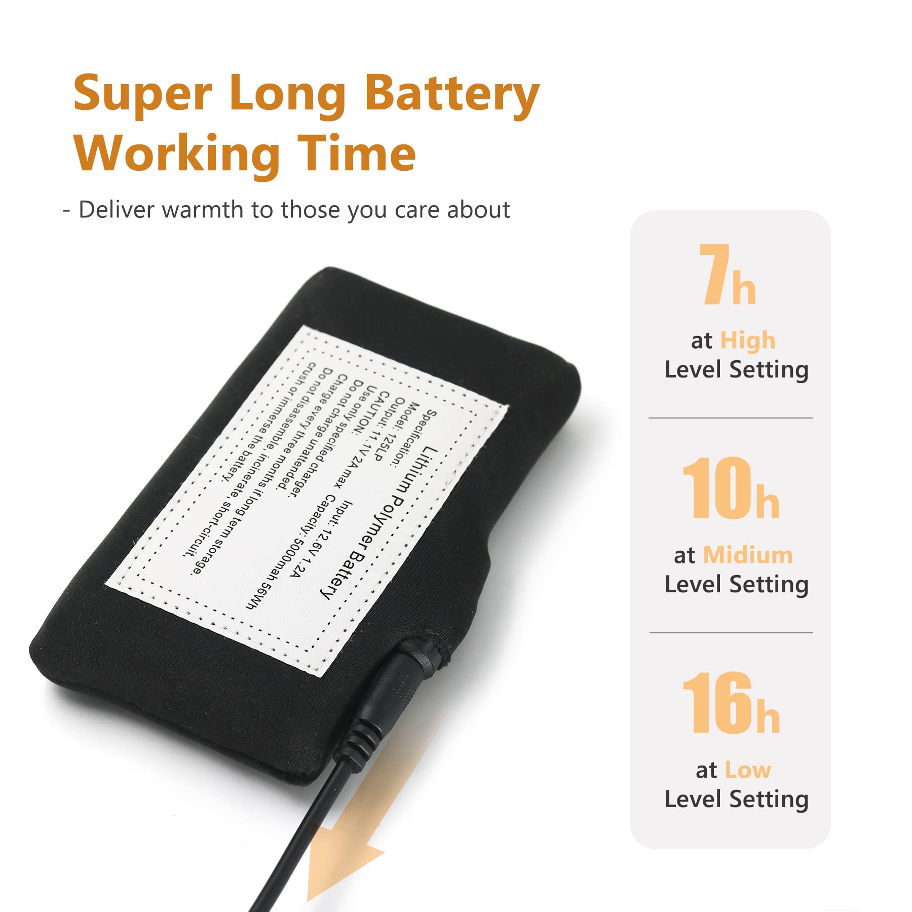 5000mAh 12V Heated Jacket Battery for Milwaukee M12 - High Capacity Li-Polymer Replacement Battery Pack Compatible with Milwaukee Prosmart, Dewalt, Revean Heated Vests & Hoodies (Includes 12V Charger) - Perfect for Winter Outdoor Work, Construction, Hunting & Cold Weather Activities