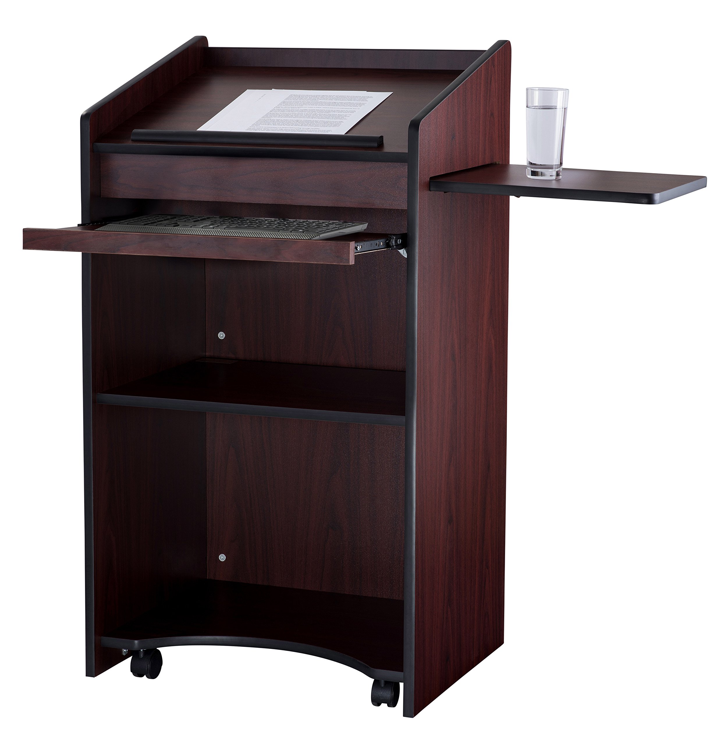 Premium Oklahoma Sound Aristocrat Floor Lectern - Solid Mahogany Wood for Church, Wedding & Public Speaking Events - Elegant Podium with Adjustable Height for Presentations & Ceremonies