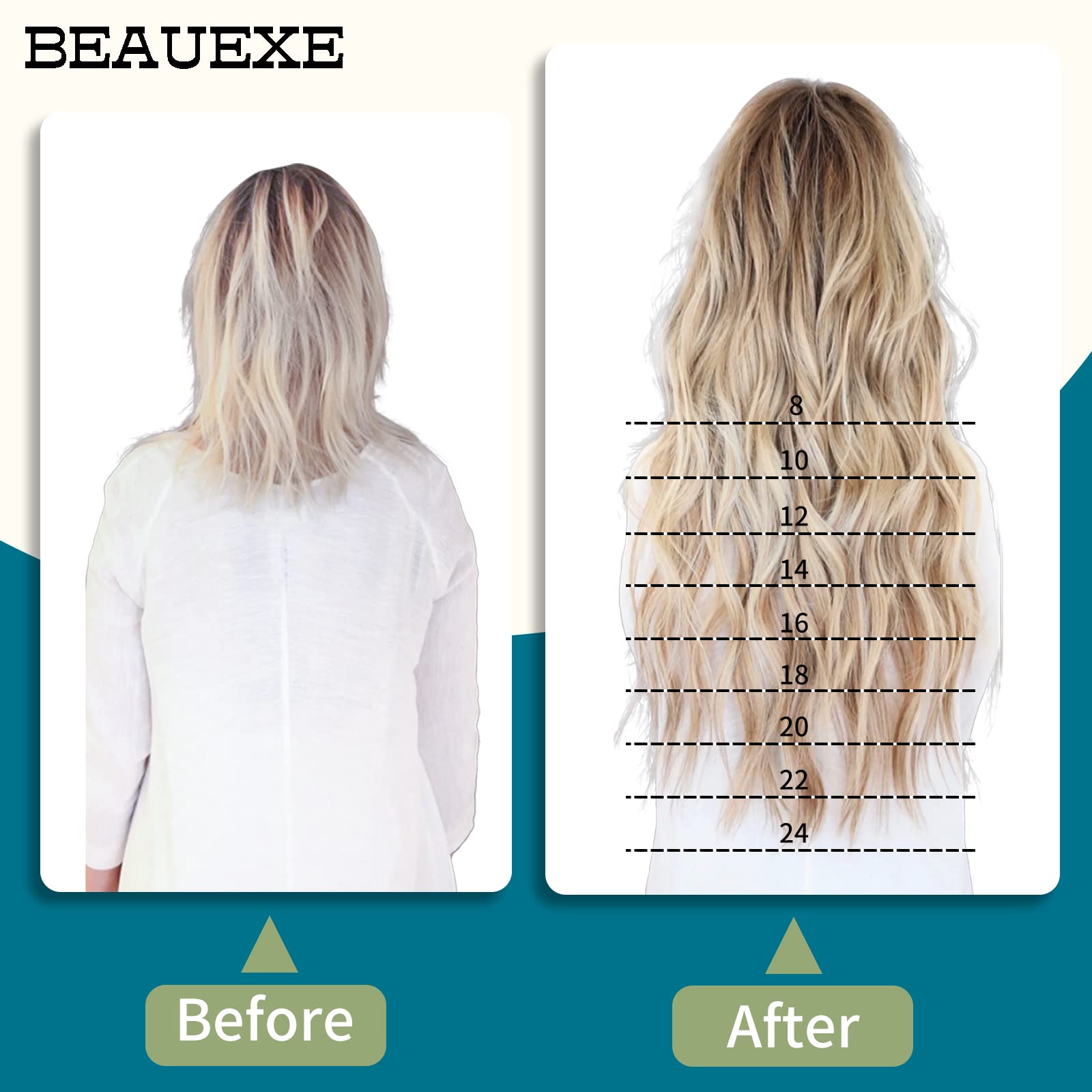Invisible Wire Halo Hair Extensions for Women - 20