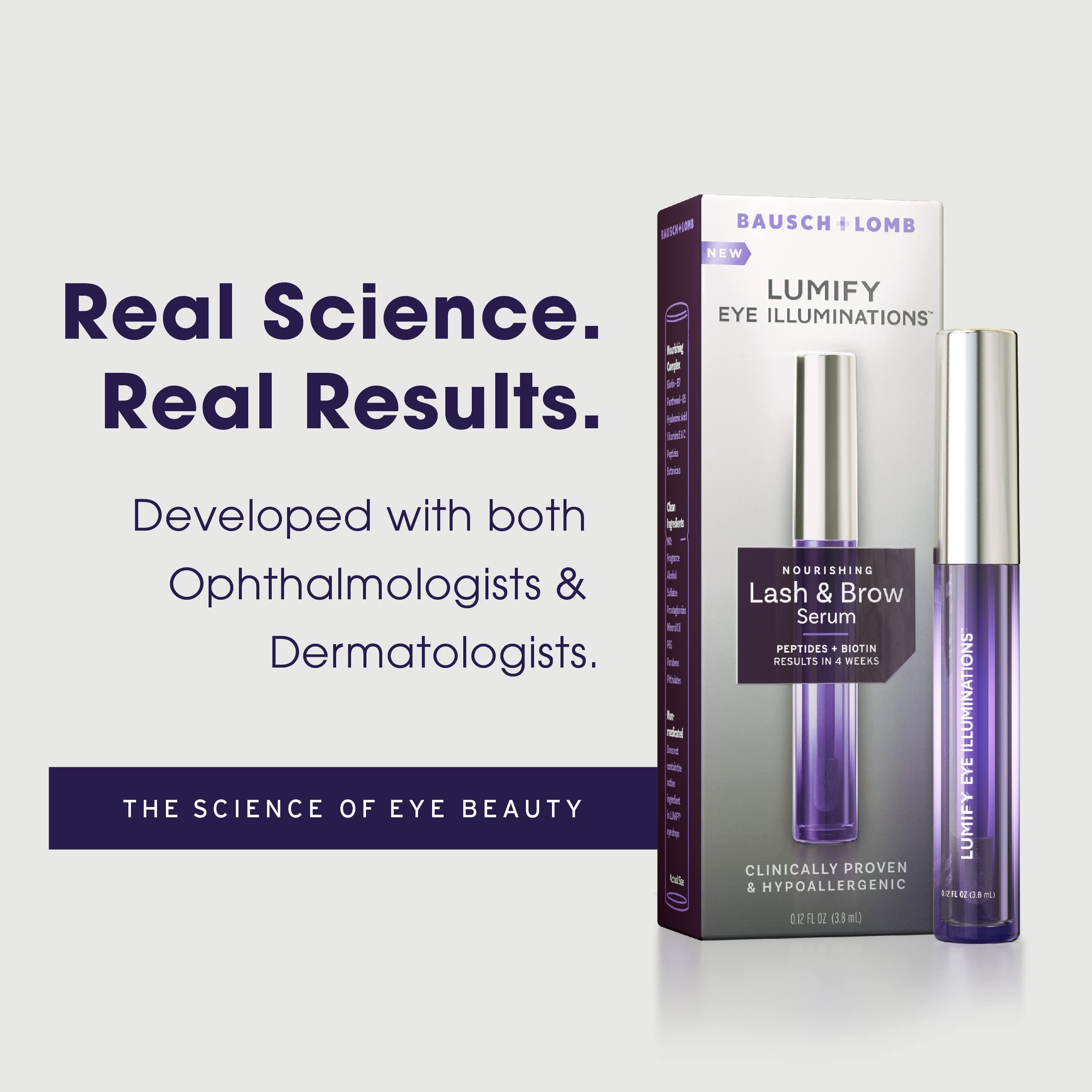 LUMIFY Eye Illuminations™ Nourishing Lash & Brow Growth Serum - 0.12 fl oz (3.8 mL) for Longer, Thicker Eyelashes & Eyebrows - Perfect for Nighttime Beauty Routine & Natural Lash Enhancement