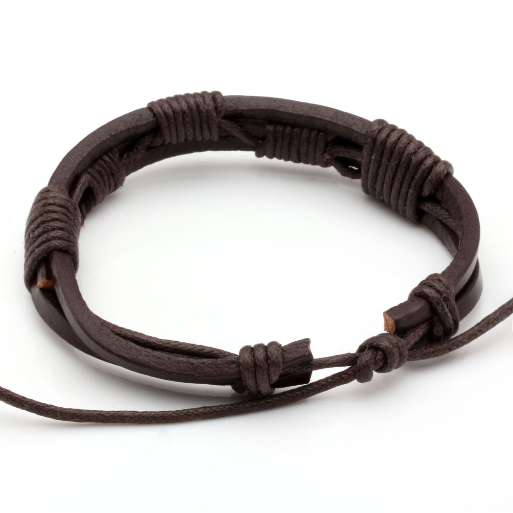 Eigso 8Pcs Braided Leather Bracelets Set for Men & Women - Adjustable Hemp Cord Wrap Bracelets - Perfect for Casual Wear, Gifts & Boho Fashion Accessories
