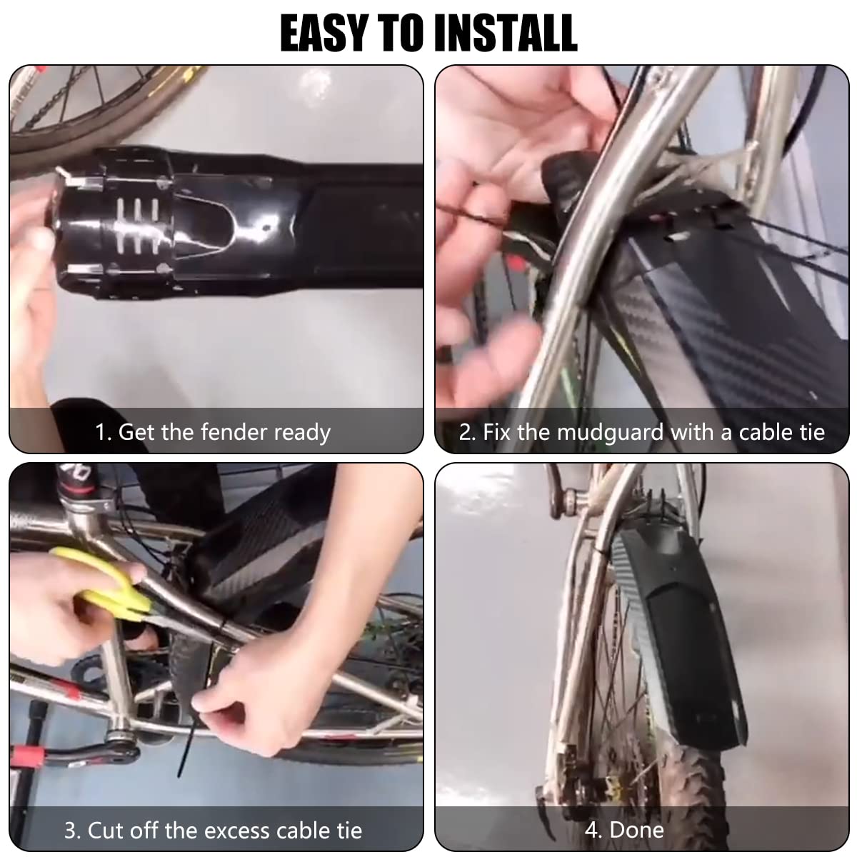 Premium MTB Mudguard Kit - Front & Rear Bike Fenders for Mountain & Road Bikes | Splash Protection in Rain & Mud | Durable Black Bicycle Accessories for All-Terrain Cycling Adventures