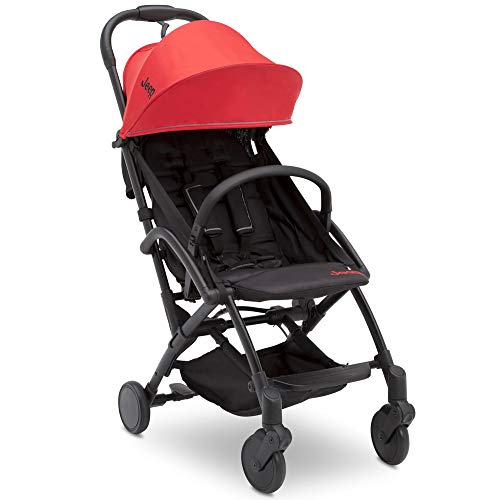Delta Children Jeep Breeze Lightweight Stroller - Compact One-Hand Fold, Large Canopy, Adjustable Recline & Shock Absorbing Frame | Perfect for Travel, Shopping & Everyday Use (Wildwood Design)