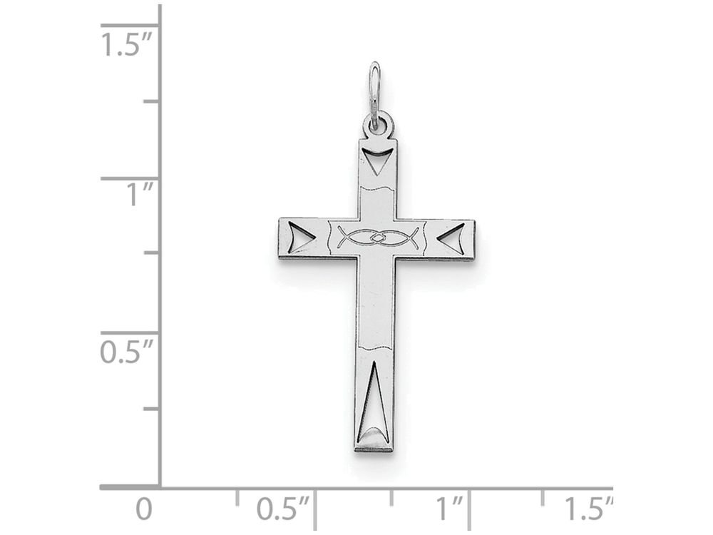 Sterling Silver Cross Pendant Necklace with Chain - Laser Engraved Design for Women - Perfect for Gifts, Church, and Everyday Wear