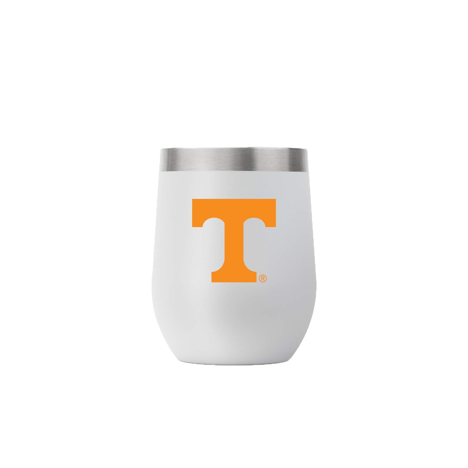 Tennessee 12oz Stemless Gray Tumbler with Lid and Straw - Insulated Stainless Steel Travel Mug for Coffee, Tea & Cold Drinks - Perfect for Office, Gym, Camping & Road Trips