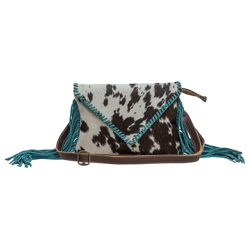 Myra Genuine Leather Western Shoulder Bag for Women - Upcycled Hairon Crossbody Purse with Tassel | Perfect for Country Music Festivals, Rodeo Events & Boho Chic Outfits
