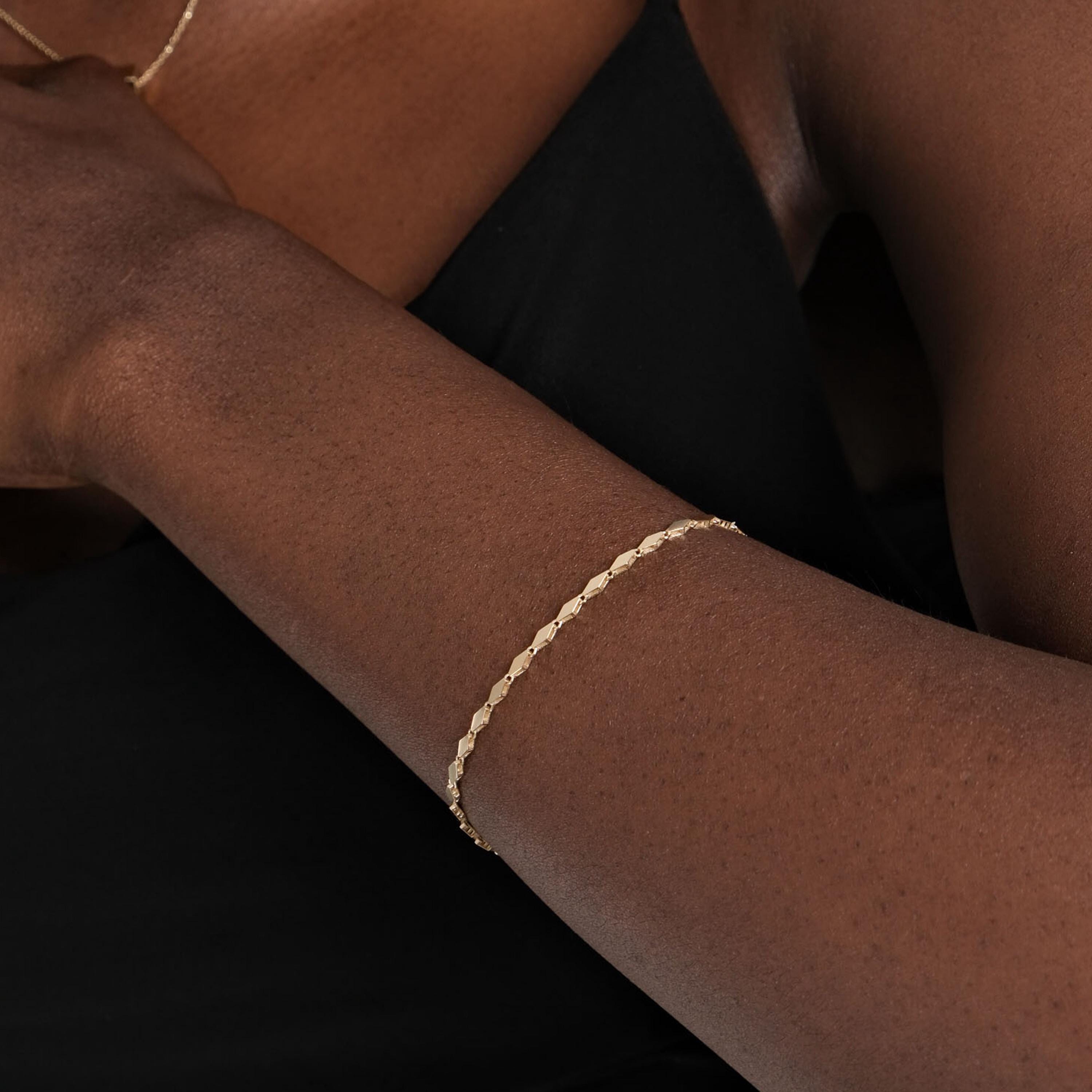 14K Solid Gold Mirror Chain Bracelet for Women - Elegant & Durable Jewelry Gift for Birthday, Anniversary & Special Occasions