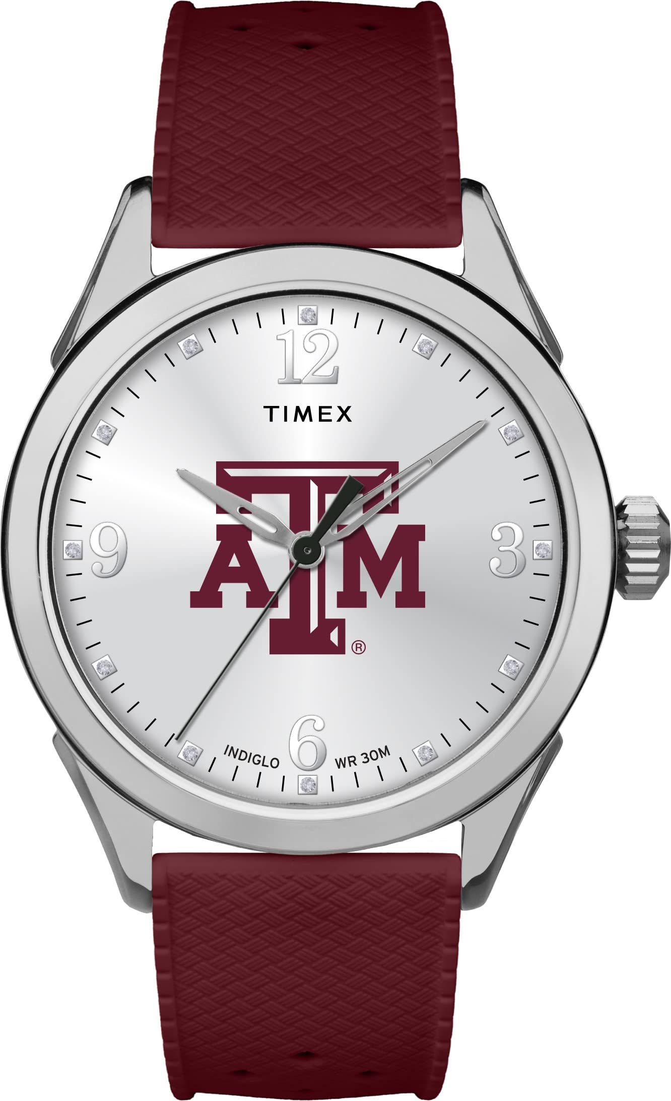 Timex Tribute 40mm Women's Watch with Silicone Strap - Texas A&M Aggies Collegiate Series | Perfect for School Spirit, Game Days & Casual Wear