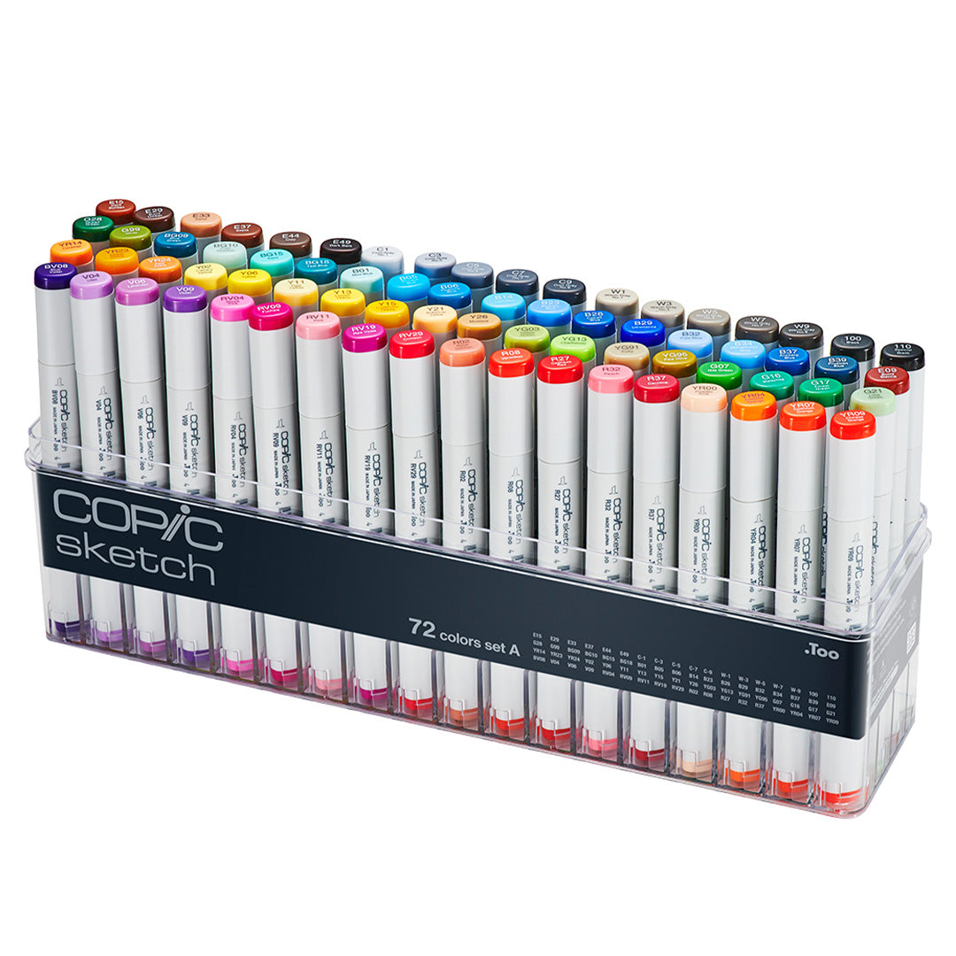 Premium Copic Sketch Marker Pen Set of 72 - Alcohol-Based Art Markers for Professional Illustrators & Artists - Perfect for Manga Drawing, Fashion Design & Calligraphy