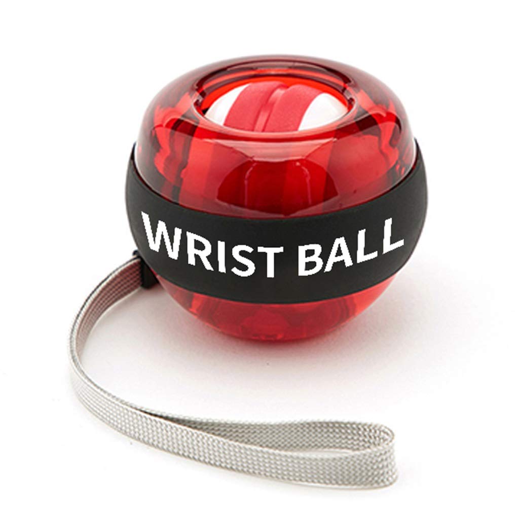 Gyro Ball Wrist Trainer - Push Start Spinner Exercise Ball with LED Lights & Metal Centrifugal Core (Red) - Perfect for Hand Therapy, Strength Training & Stress Relief