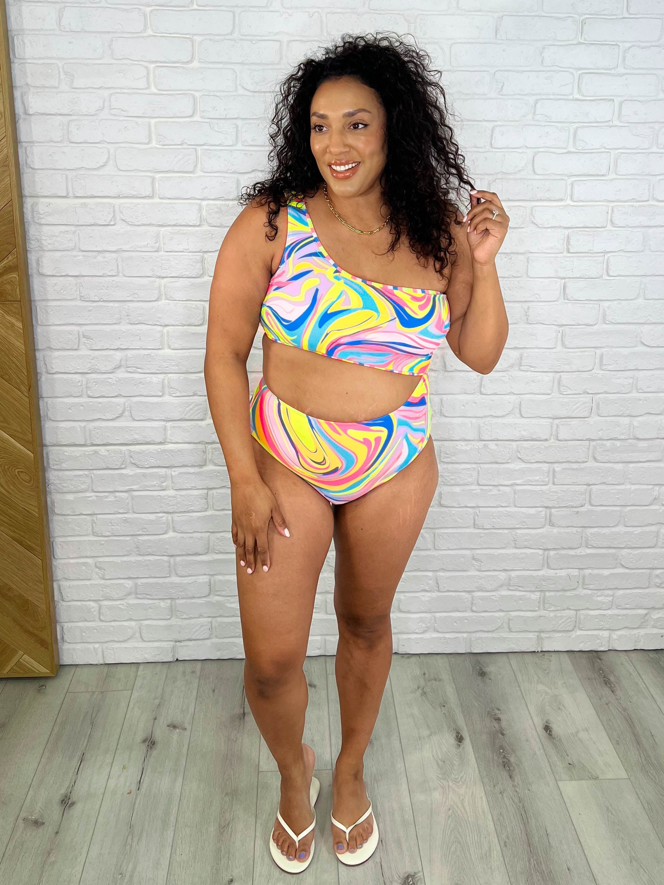 Corfu Marble Cutout One Piece Swimsuit - Sexy High Waisted Bathing Suit for Women | Perfect for Beach Vacations, Pool Parties & Summer Getaways
