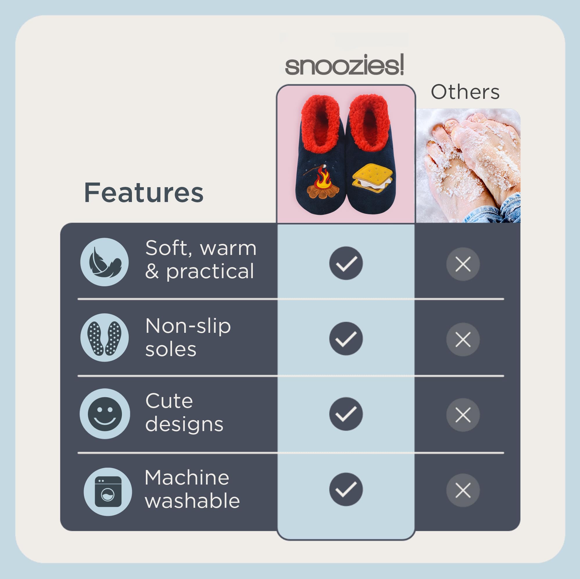 Cozy Snoozies Pairable Slipper Socks for Women - Non-Slip Fuzzy House Slippers with Fun Designs | Perfect for Lounging, Relaxing & Gift Giving