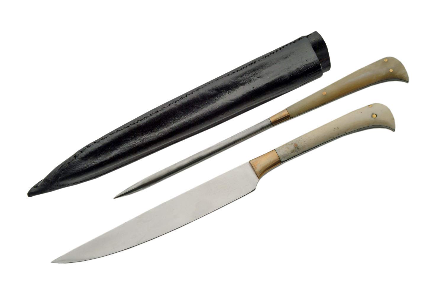 SZCO Supplies Premium Scottish Knife and Pricker Set - Handcrafted Stainless Steel Blade with Leather Sheath - Perfect for Outdoor Camping, Hunting, and Bushcraft Adventures