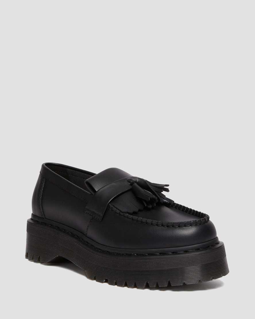Dr. Martens Vegan Adrian Quad Platform Loafer Shoes for Women - Comfortable & Stylish Vegan Leather Slip-Ons for Work, Casual Outfits & Streetwear Fashion