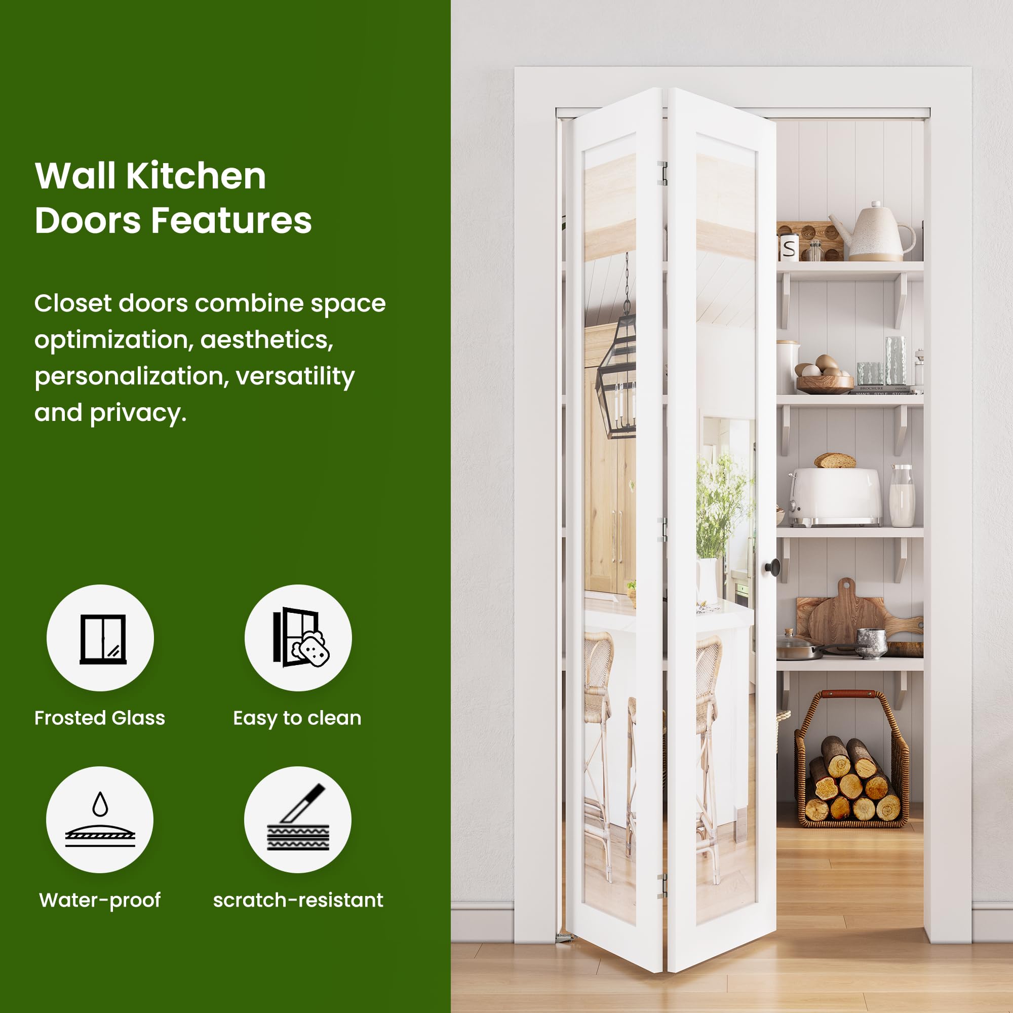 SMARTSTANDARD Bifold Closet Doors 48