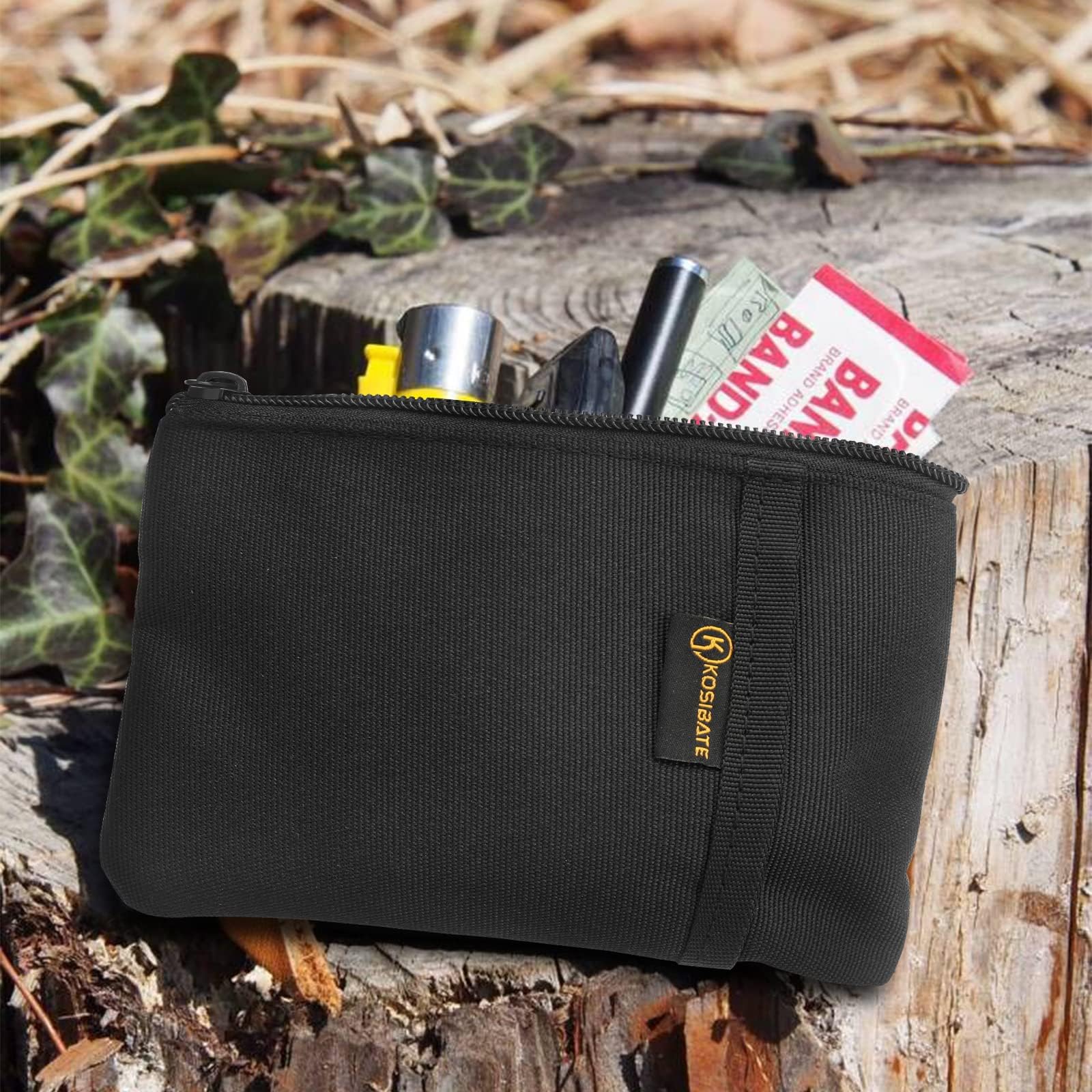 Kosibate Slim EDC Pouch Organizer - Compact Tool Pouch for Knife, Flashlight, Passport, Pen & Cards - Men's Everyday Carry Essential for Travel, Work & Outdoor Adventures