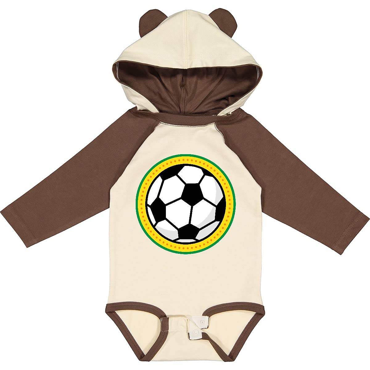 Inktastic Soccer Ball Sports Long Sleeve Baby Bodysuit - Soft Cotton Infant Onesie for Boys & Girls - Perfect for Game Day, Team Support & Playtime