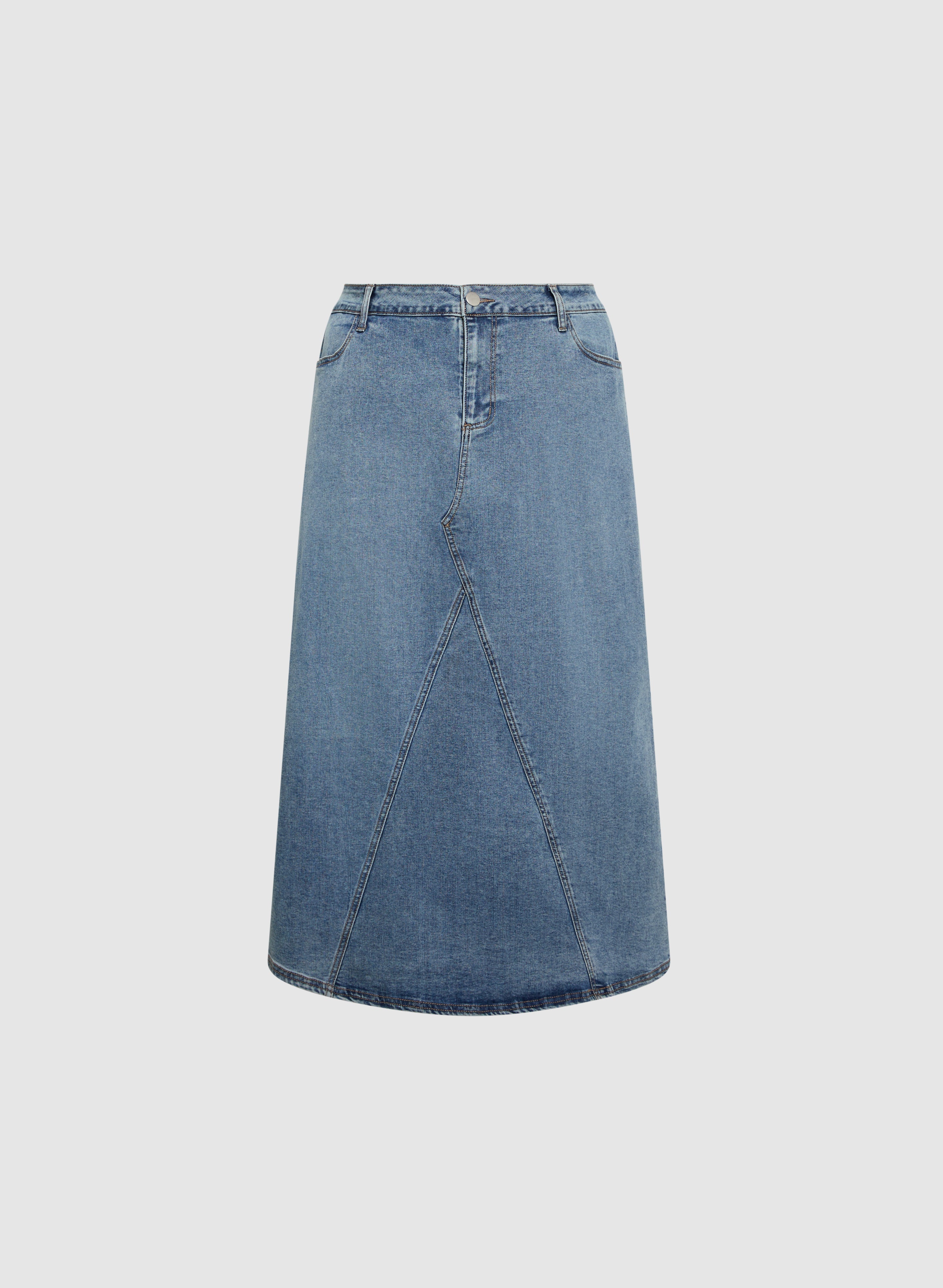 Stylish Women's Denim A-Line Skirt - High Waist Stretch Jeans Skirt for Casual Outfits | Perfect for Spring, Summer & Fall Wear with T-Shirts or Blouses