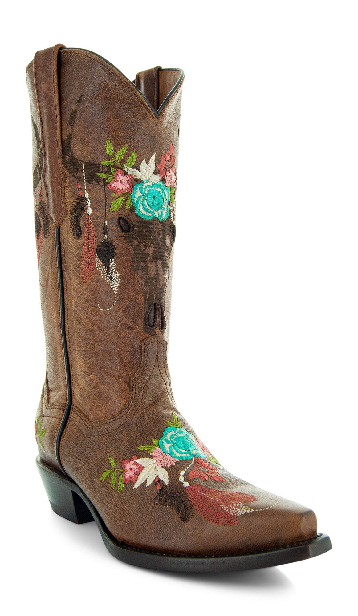 Soto Boots Longhorn Women's Fashion Cowgirl Boots M50029 - Stylish Western Ankle Boots for Country Dancing, Rodeo & Everyday Wear