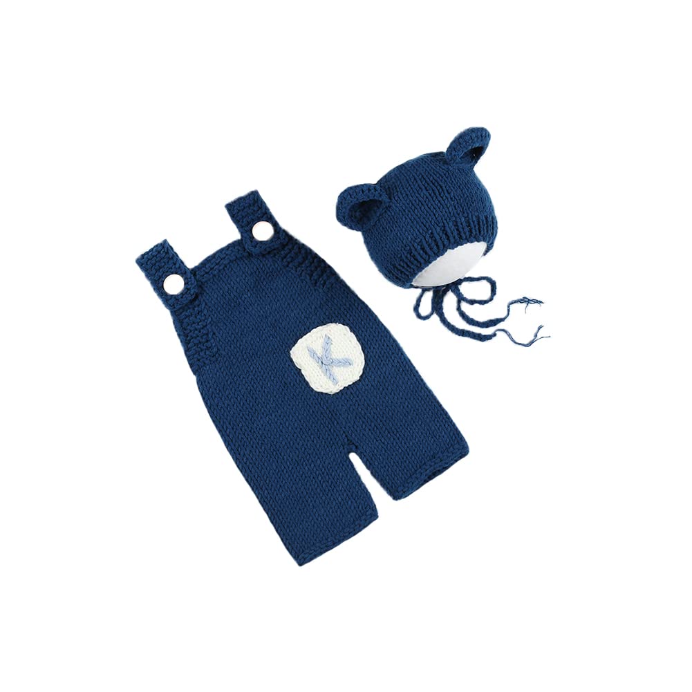 Adorable Newborn Photography Bear Outfits - Soft Crochet Knitted Romper for Baby Photoshoot (Boy & Girl) - Perfect for First Birthday, Christening & Family Portrait Sessions